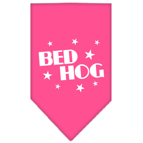 Bed Hog Screen Print Bandana Bright Pink Large